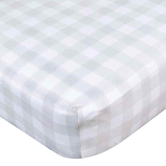 Gerber Childrenswear - Knit Crib Sheet - Celestial - Checker