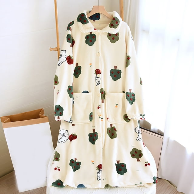 Robes For Women Fuzzy Button Down Heart Robe With Collar Ankle Length Robes For Women Shower Robe For Women Search This Page