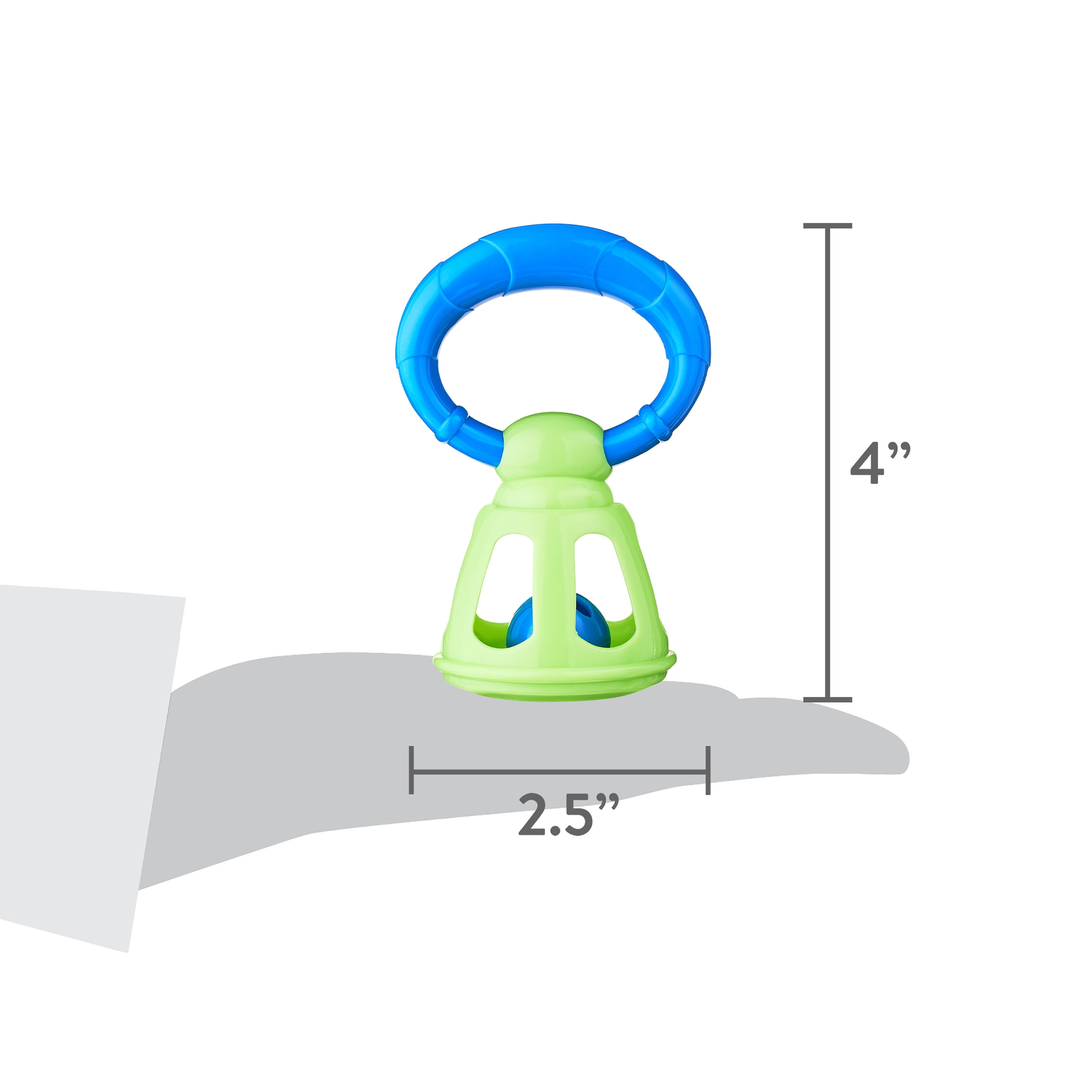 Spark Create Imagine Mini Handle Bell Rattle Toy for Babies, Unisex, ABS, Ages 3 Months+