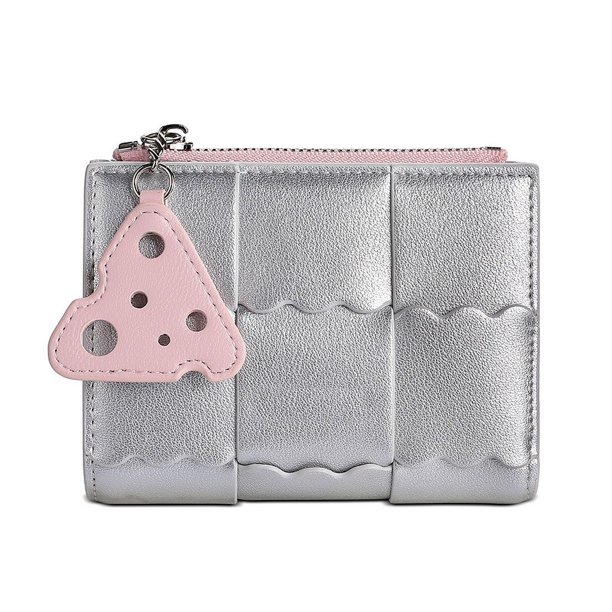 Monedero corto tejido con forma de galleta, monedero pequeño, sencillo y exquisito para mujer con múltiples tarjetas