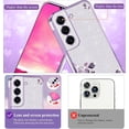 thumbnail image 3 of Soft Floral Phone Case for Samsung Galaxy S21 FE 5G Case Clear Silicone Slim, Luxury Aesthetic Samsung S21 FE Case Gliiter for Women Purple Cover Shockproof (Silver-Purple), 3 of 14