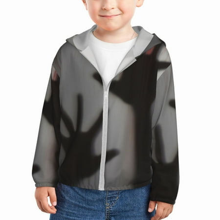 

Lukts Bloody Hand Behind Print Children s Long-Sleeved Sun Protection Clothing Hooded Sweatshirts for Boys and Girls Outdoor Sports-5 Years