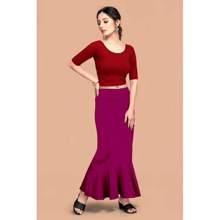 Lycra Saree Shapewear Petticoat for Women, Lycra Cotton Blended,Petticoat,Skirts  for Women,Shape Wear Dress for Saree