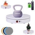 thumbnail image 1 of JAYEGT Motorized Rotating Display Stand，330 Lbs Load，360 Degree Electric Rotating Photography Turntable For Products Display，Video Show, Live Show，Remote Control +5 Colors Backgrounds(White / 11.8inch, 1 of 8