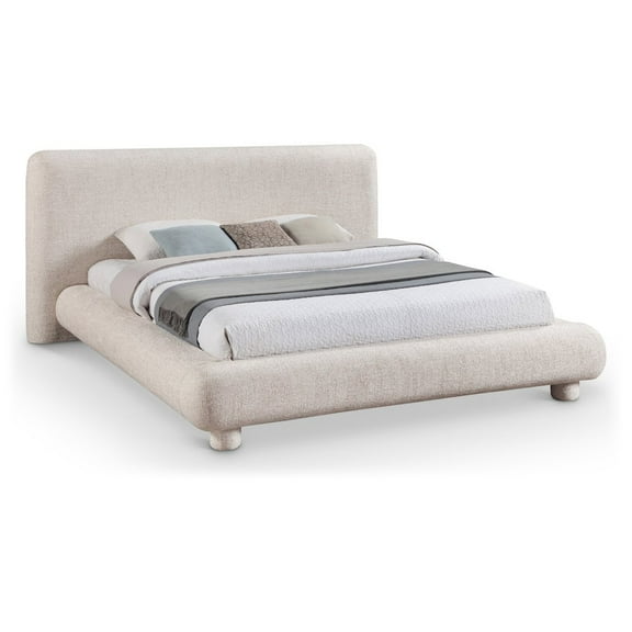 Meridian Furniture Blair Beige Fabric Upholstered Queen Bed
