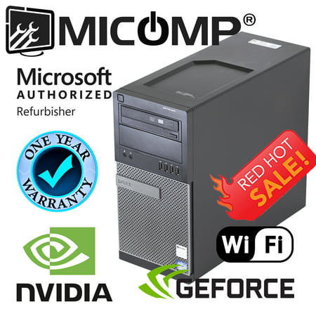 Refurbished Fast Dell Gaming Tower Computer Nvidia GT 1030 HDMI WiFi Win 10 Core i5 3.10Ghz 16GB, 120 SSD +