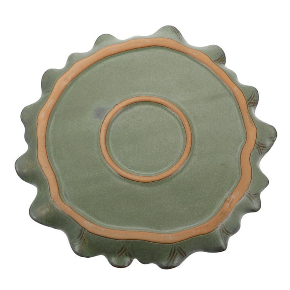 GOOHOCHY  Ceramic Lotus Leaf Tray Plant Saucer Plants Flower Pot Green