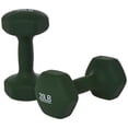 thumbnail image 1 of Mancuerna Amazon Basics con revestimiento de neopreno, 9,07 kg (20 libras) x 2, color verde oscuro, 1 of 4