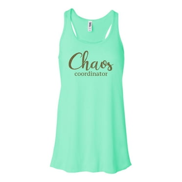 "Chaos Coordinator, Mom Tank Top, Racerback, Gift For Mom, Motherhood Shirt, Workout Tank, Muscle Tank Top, Gift From Daughter, Mom Shirt, Mint , SMALL"