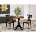 thumbnail image 2 of East West Furniture 3-Piece Dining Table Set Include a Modern Dining Table and 2 Dining Chairs with Slatted Back - Black Finish, 2 of 2