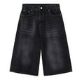 thumbnail image 3 of vigerkar Women Jean Jorts Baggy Loose Fit Jean Shorts Summer Trendy Wide Leg Long Denim Shorts Y2K Clothes (Grey, S), 3 of 3