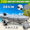 thumbnail image 1 of Imperméable à l'Eau Remorque Bateau Ouvert Couverture Résistant 210D Polyester Oxford Durable et Résistant à la Déchirure Tous les Temps Protection Extérieure S'Adapte 11,5-14,7 Pieds, 1 of 9