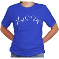 thumbnail image 2 of Mickey and Minnie Heartbeat T-Shirt, Vacation Shirt Casual Short Sleeve Blue-Medium, 2 of 7