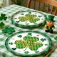 thumbnail image 5 of CaiYueKe St. Patrick's Day Party Supplies Disposable Tableware Set Paper Plates Cups Napkins Shamrock Theme Decorations Green Plaid Polka Dot Striped Happy St. Patrick's Day Party Decor, 5 of 7