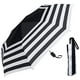 RainStoppers 44" Auto/Auto Noir et Blanc Bande Impression Super Mini Parapluie (W033) – image 1 sur 2