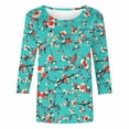 thumbnail image 5 of CYMMPU Blouses for Women Dressy Casual Round Neck Tunic Tops Flower Pattern Summer Fashion Shirts Loose Fit Spring Tops 3/4 Sleeve Lightweight Basic T-Shirts Multicolor XXXL, 5 of 5