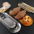 thumbnail image 4 of Plato de comedor de acero inoxidable dorado, plato de postre, bandeja para pasteles, frutos secos, plato de cocina para aperitivos, plato de cocina occidental para carne, utensilios para platos, 4 of 6