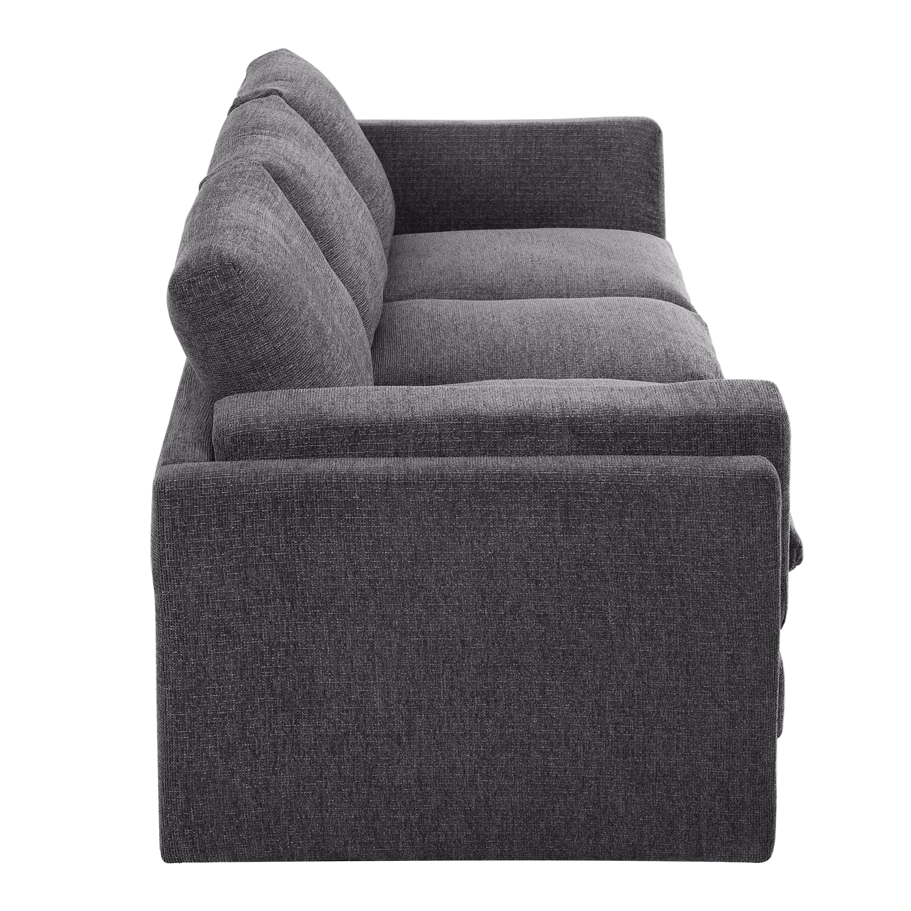 MODERNLUXE 79.5" Cloud Modular Sofa, Comfy 3-Seater Chenille Upholstered Sofa Couch with Dual-layer Seat Cushions & Deep Seat for Living Room,Small Space,Grey