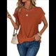 thumbnail image 1 of Camisetas para Mujer, Camisetas Lisas con Mangas Murciélago y Dobladillo Cruzado, Camisetas Casuales, Camisetas Ajustadas Modernas, Camisetas Coral M, 1 of 7