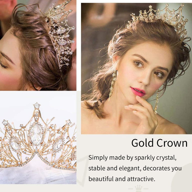 CNKOO Baroque Queen Crown, Brides Bridesmaids Rhinestone  display picture 3