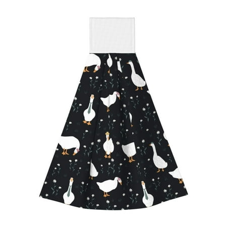 

Lukts Fashionable Goose for Coral Fleece Velcro Towel Suitable for Bathroom Kitchen Hanging Absorbent Towel Household Items