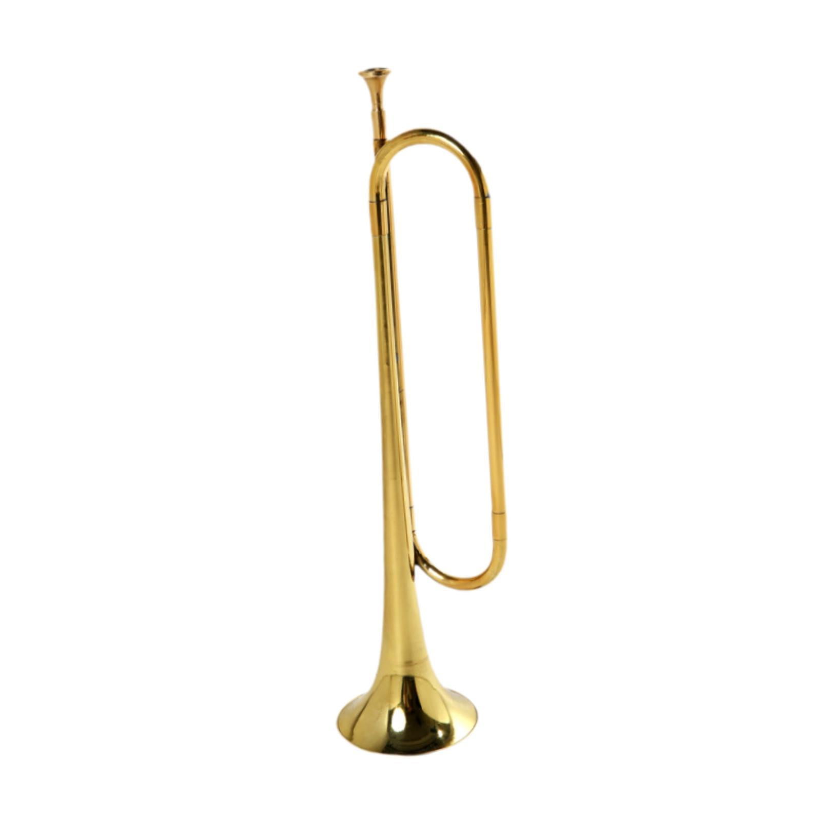 QccHieUs C Bugle Mini Brass Instrument Portable Classic Cavalry Trumpet Blowing Bugle for