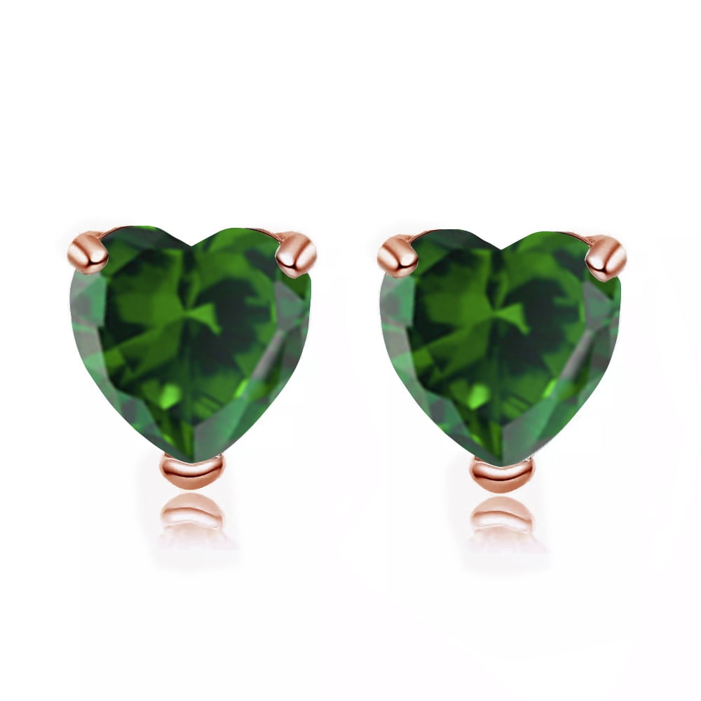 24k Rose Gold Plated Over Sterling Silver 1 Carat Heart Created