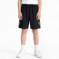 thumbnail image 2 of NOLDARES Toddler Boys blend Cotton Athletic Running Shorts, Kids Summer Casual Fashion Soccer Shorts(Black,4-5 Years), 2 of 5