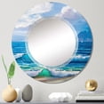 thumbnail image 2 of DESIGN ART Designart 'Light Reflecting Trhough Sea Waves At The Shore' Nautical & Coastal Printed Wall Mirror 32in.x32in., 2 of 5