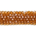 thumbnail image 1 of Transparent Electroplate Glass Beads Strands Pearl Luster Plated Faceted Bicone Dark Orange 4x4mm Hole: 0.8mm about 82~85pcs/strand 30.5~31cm, 1 of 4