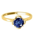 thumbnail image 2 of Mauli Jewels Rings for Women 0.45 Carat Beautiful Flower Shaped Sapphire Ring 4-prong 10K Yellow Gold, 2 of 7