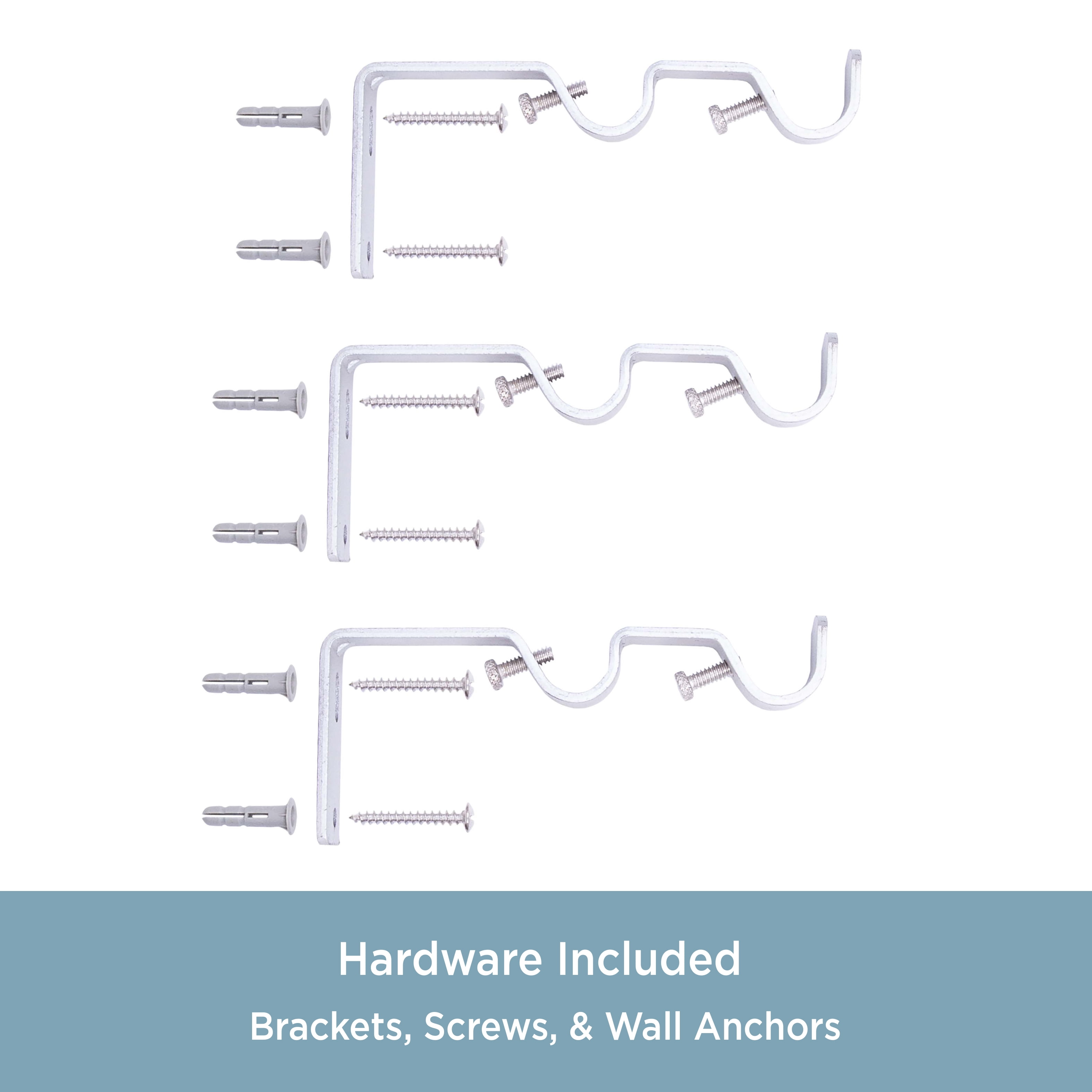 Kenney Steel Double Curtain Rod Conversion Kit, 42-120" Adjustable Length, 5/8" Dia., Brushed Nickel