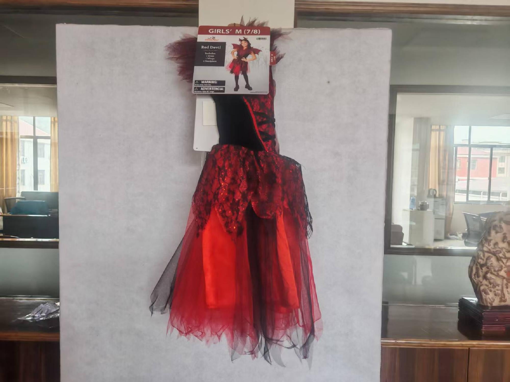 Red Devil Halloween Costume for Childrean, Girl's Size M (8), by Way to Celebrate