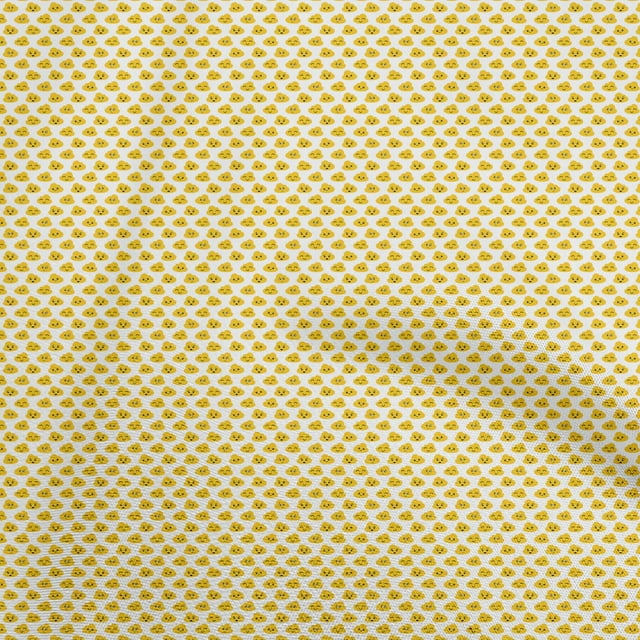 oneOone Polyester Spandex Yellow Fabric Cloud Craft Projects Decor Fabric Printed By The Yard 56 Inch Wide