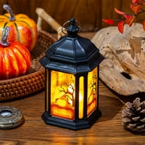Taicans Halloween Lantern Vintage Candle Lantern Decorative Hanging Lantern LED Candle Lantern,Battery Operated Flameless Hanging Decor for Porch,Party,Table – Pumpkin & Ghost Indoor-Outdoor Lights