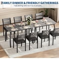 thumbnail image 5 of 5-Piece Dining Table Set for 4, Modern Kitchen Table and 4 Chairs, Space-Saving Metal Frame, for Small Apartment, Dining Room, Grey, 5 of 8