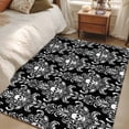 thumbnail image 4 of 3'x5' Area Rugs, Horrible Skull Indoor Outdoor Area Rug for Living Room Bedroom, Halloween Black Flowers Skeleton Washable Bathroom Rugs Kitchen Floor Carpet Mats Home Decor Aesthetic, 4 of 8