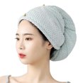 thumbnail image 1 of Envoltura de toalla gruesa para el cabello, toalla para secar el cabello con botón, gorro para el cabello seco y gorro para el baño. (Rosa) Vhermosa, 1 of 5