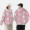 thumbnail image 3 of KLL Rabbit And Flower Print Men's Women’s UPF 50+ Sun Protection Outdoor Hoodie Jacket Long Sleeve Fishing Hiking Performance Shirt-Small, 3 of 6