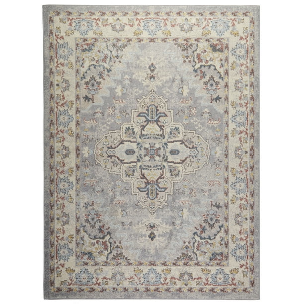 Home Dynamix Venice Loreta Medallion Area Rug, Gray/Ivory, 7'10"x10'2