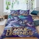 thumbnail image 2 of League of Legends Conjunto de sábanas temático, trío de piezas, cómodo y amigable con la piel, diseño único, regalo de decoración para el hogar para familiares, amigos y fans, 90 cm * 190 cm, 2 of 6