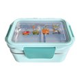 thumbnail image 1 of Bento Boxes Fiambrera de acero inoxidable Contenedor de alimentos de doble capa Caja de picnic portátil Bento (Color: Azul), 1 of 5