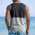 thumbnail image 3 of Men's Two-Tone V-Neck Sleeveless Pocket Tank Top, Casual Gym & Daily Wear Sleeveless Shirt Dark Gray L, 3 of 5