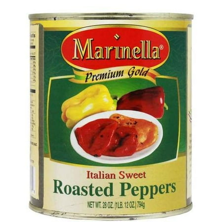 Italian Sweet Peppers - Marinella Italian Fire-Roasted Sweet Peppers - 28 oz