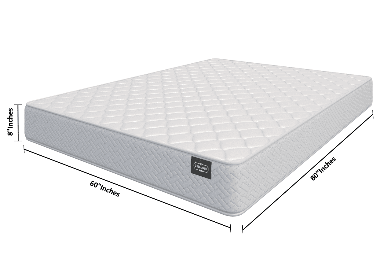 Queen Mattress 8 Inches 60X80 White – Medium Firm Hybrid for Bed – Queen Size Mattress Bonnell Springs Tight Euro Top High Density & Cool Comfort Foam – Rolled in a Box