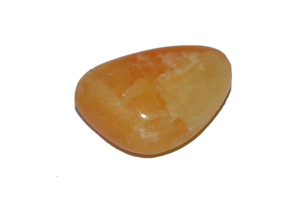 1 lb Orange Calcite Tumbled Stones 1" to 1.5" Avg. Grade 1 Medium 
