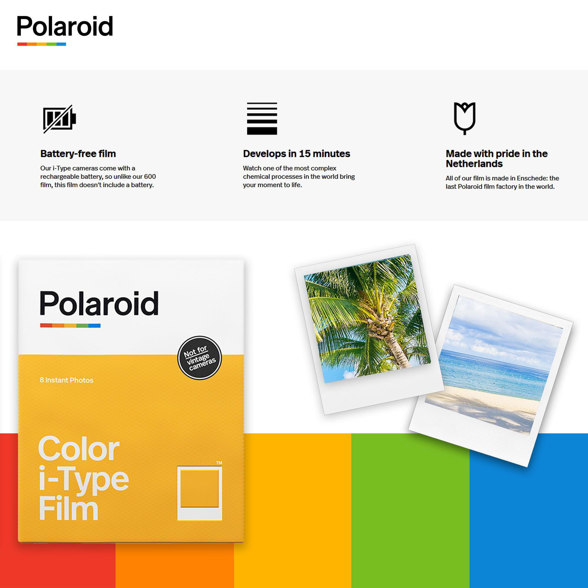 Polaroid Color Film for i-Type - Color Frames Edition + Color Film for i- Type - Classic + 5  Photo Album for 32 Wide Prints, Black Leather 