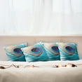 thumbnail image 7 of Ambesonne Feather Throw Pillow Cover 4 Pack, Close up Peacock Fluff Art, 20", Multicolor, 7 of 7