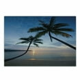 thumbnail image 1 of Tropical Cutting Board, Sunset over Ocean Calm Exotic Beach in Kut Island Thailand Summertime, Decorative Tempered Glass Cutting and Serving Board, Small Size, Blue Black Pale Pink, by Ambesonne, 1 of 1