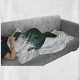 thumbnail image 6 of Forest Soft Flannel Fleece Throw Blanket, Triangle Frame with Coniferous Tree Silhouettes Modern Geometric, Cozy Plush for Indoor and Outdoor Use, 50" x 70", Dark Green Slate Blue, by Ambesonne, 6 of 6